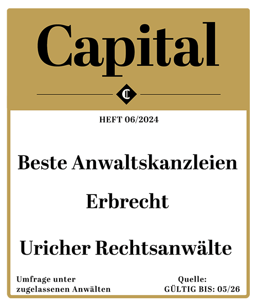 Beste Anwaltskanzlei im Erbrecht - Capital